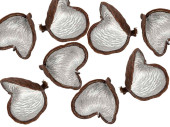 Badam-Hülsen 25 Stück braun/silber, ca. 7 - 10cm