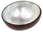 Kokosnuss-Schale braun/silber ca. Ø 13cm, H 6cm