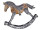 Schaukelpferd Birke/Metall H 25cm, B 34cm, T 5.5cm