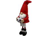Wichtel Santa Fussball CH rot/weiss, mit Ball, H 42cm