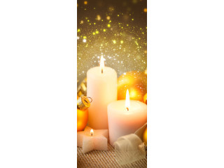 Textilbanner "3 Kerzen/Kugel" 75 x 180cm, weiss/gold, Schlauchnaht oben+unten