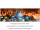 Querbanner "Kerze/Stern/Kugeln" 150 x 50cm, weiss/blau/braun, Schlauchnaht oben+unten