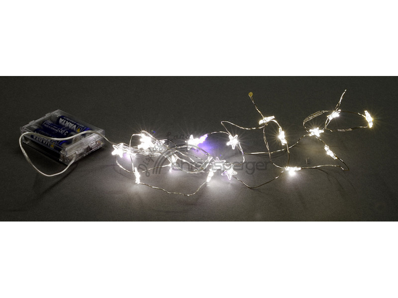 LED-Batterie-Lichterkette Sterne, L 190cm, mit 20 LED weiss, Drahtkab, sFr. 11,90