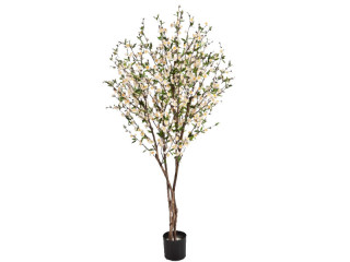 arbre à fleurs de cerisier en pot, crème, h 170cm, 1008 floraisons