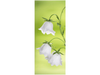 Textilbanner Glockenblüten 75x180cm, weiss/grün Schlauchnaht oben+unten