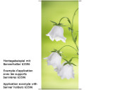 Textilbanner Glockenblüten 75x180cm, weiss/grün Schlauchnaht oben+unten