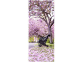 textile banner "bench with flower tree" 75 x...