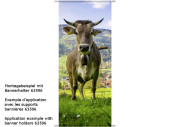 Textilbanner Kuh auf Weide 75x180cm, braun/bunt...