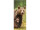 Textilbanner Bär mit Baby 75x180cm, braun/grün Schlauchnaht oben+unten