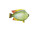 Fisch "Tropic", grün/orange, gross L 23 x H 20cm