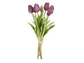 bouquet de tulipes "Royal" 7 pcs., h 38cm, Ø 20cm, 7 fleurs (4 ouvertes, 3 fermées), lilas