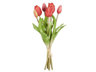 bouquet de tulipes "Royal" 7 pcs., h 38cm, Ø 20cm, 7 fleurs (4 ouvertes, 3 fermées), rouge