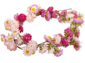 straw flower garland, l 180cm, pink