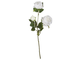 Rosenzweig englisch weiss L 64cm, Ø 20cm, 2 Blüten Ø 10cm, 1 Knospe Ø 4cm