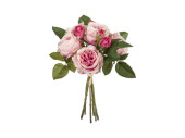 Rosenstrauss englisch rosa L 40cm, Ø 30cm, 6 Blüten Ø 10cm, 4 Knospen Ø 4cm