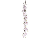 magnolia garland "Queens", l 100cm, w 18cm, white/pink, flowers 6 - 12cm