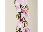 magnolia garland "Queens", l 100cm, w 18cm, white/pink, flowers 6 - 12cm