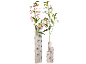 Birken-Vase 3er Gruppe, creme/natur, Kunststoff, versch....