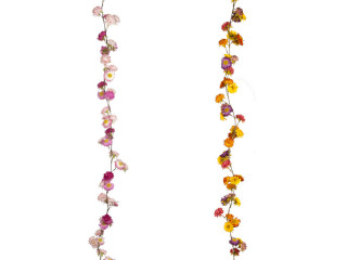 guirlande de fleurs en paille, l 180 cm, diff, couleurs
