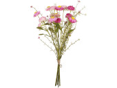 bouquet de fleurs en paille 15 pcs., h 45cm, Ø 25cm, rose