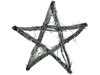 Stern "Twigs" schwarz/silber, Ø 40cm, mit Silberglitter