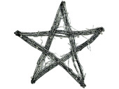 Stern "Twigs" schwarz/silber, Ø 40cm, mit Silberglitter