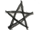 Stern "Twigs" schwarz/silber, Ø 40cm, mit Silberglitter