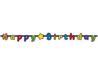 chaîne "Happy Birthday" carton multicolore, l 1,5m