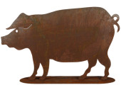 cochon sur plaque effet rouille, h 50 x l 80 cm,...