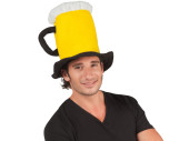 chapeau Oktoberfest "Bierkrug" jaune/noir, 100%...