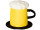Oktoberfest-Hut "Bierkrug" gelb/schwarz, 100% Polyester