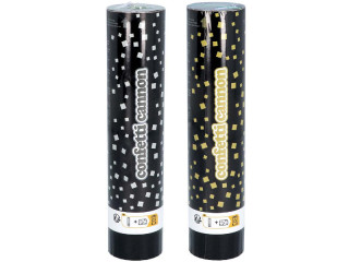 confetti shooter gold/silver, l 20cm, 1 piece each gold+silver