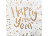 napkins "Happy New Year" white/gold, 33 x 33cm,...