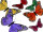 butterfly "feathers" in various colors/sizes