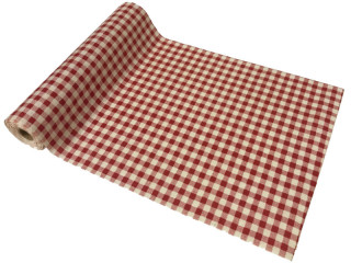 table runner checked red-white w 28 cm, l 5m