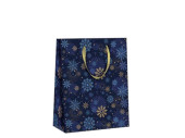 gift bag "ice crystals", blue/gold, 18 x 10 x h...