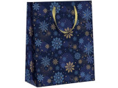 gift bag "ice crystals", blue/gold, 26 x 13 x h...