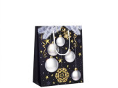 gift bag "balls/star", blue/white/gold matt, 18...