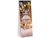 gift bag "lantern/tree", brown/white, 12 x 8 x...