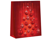 sac cadeau "boules rouges", rouge/argent, 33 x...
