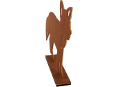 figurine 2D "renard" feutre/bois, marron/naturel, grand, l 58 x h 38cm, épaisseur 6mm, sur plaque de base