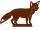 figurine 2D "renard" feutre/bois, marron/naturel, grand, l 58 x h 38cm, épaisseur 6mm, sur plaque de base