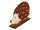 2D figure "hedgehog" small, felt/wood, brown/natural, w 24 x h 15cm, 6mm thick, on base plate
