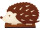 figurine 2D "hérisson" grand, feutre/bois, marron/naturel, l 32 x h 20cm, épaisseur 6mm, sur plaque de base