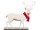 Hirsch mit Schal 2D gross weiss/rot, MDF, B50 x H55 cm auf Standplatte