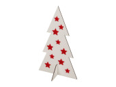 Display 2D "Tanne mit Filzsternen" weiss/rot,...