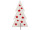 Display  2D "Tanne mit Filzsternen" weiss/rot, MDF 3mm, B 33 x H 55cm mit Aufstellfuss