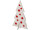 figurine 2D "sapin avec étoiles en feutre" blanc/rouge, MDF 3mm, l 33 x h 55cm, avec support