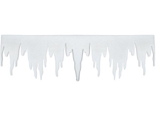 Eiszapfenfries weiss lang XL, B 370cm, H 66cm, D 2cm,Watte, schwer entflammbar