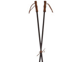 pair of traditional ski poles, brown, wood, l 100cm